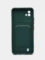 Зеленый силиконовый чехол для Realme C20/C11 2021, с карманом для карт, прозрачный