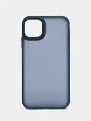 Темно-синий чехол матовый на iPhone 11, 14, 14 Pro, 14 Pro Max, 15 Pro, полупрозрачный, с глянцевой рамкой