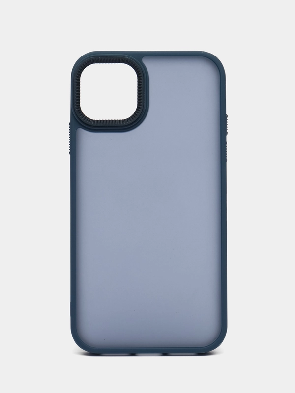 Чехол матовый на iPhone 11, 14, 14 Pro, 14 Pro Max, 15 Pro, полупрозрачный, с глянцевой рамкой