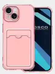Чехол для iPhone 15 противоударный силиконовый ROSCO с карманом для карт усиленными углами