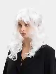 Белый парик Мальвины, волнистый