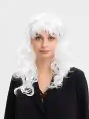 Белый парик Мальвины, волнистый