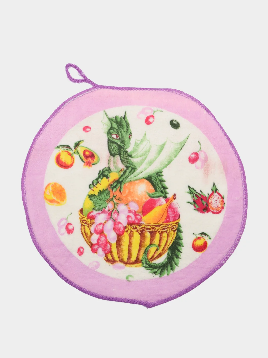 Лавандовый полотенце кухонное круглое из микрофибры, д.30 см