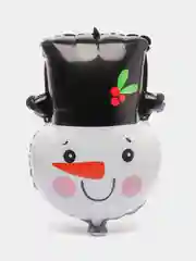 Белый новогодний фольгированный воздушный шар, шар под елку