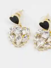 Белый серьги женские, сережки "Сердечки"