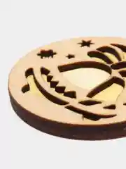 Лимонный новогодняя елочная игрушка деревянная "Двухслойный шар"