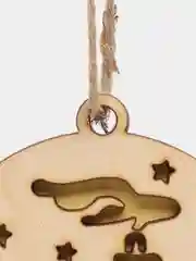 Лимонный новогодняя елочная игрушка деревянная "Двухслойный шар"