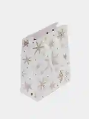 Желтый подарочный новогодний пакет, 12 x 15 х 5,5 см