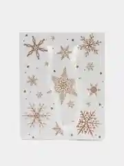 Желтый подарочный новогодний пакет, 12 x 15 х 5,5 см