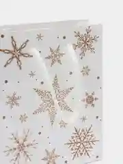 Желтый подарочный новогодний пакет, 12 x 15 х 5,5 см