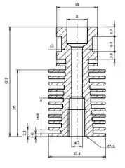 Радиатор E3D V6, под трубку Боудена, 2 цвета