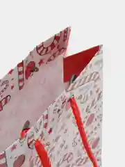 Коралловый подарочный новогодний пакет, 12 x 15 х 5,5 см