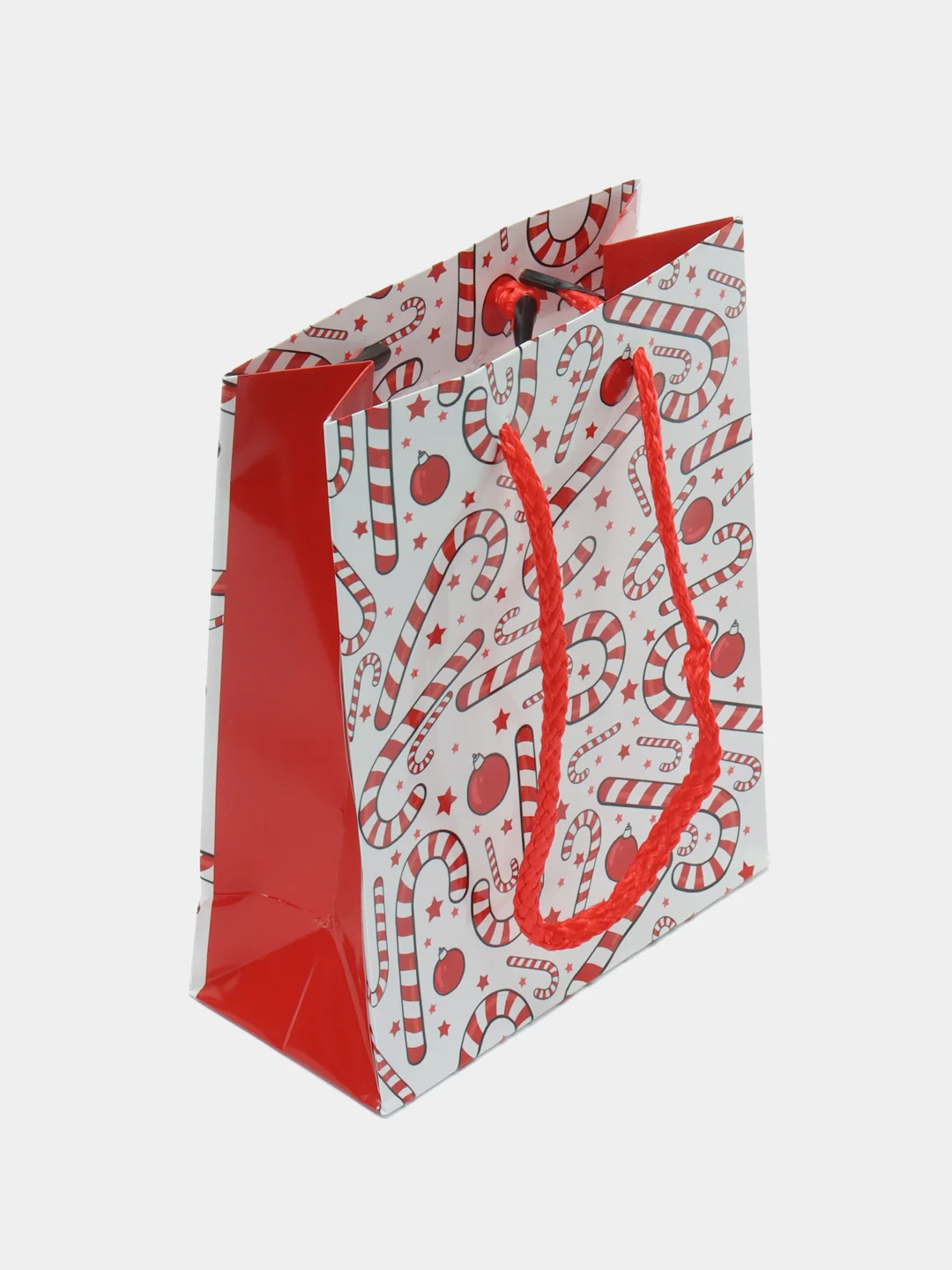 Коралловый подарочный новогодний пакет, 12 x 15 х 5,5 см