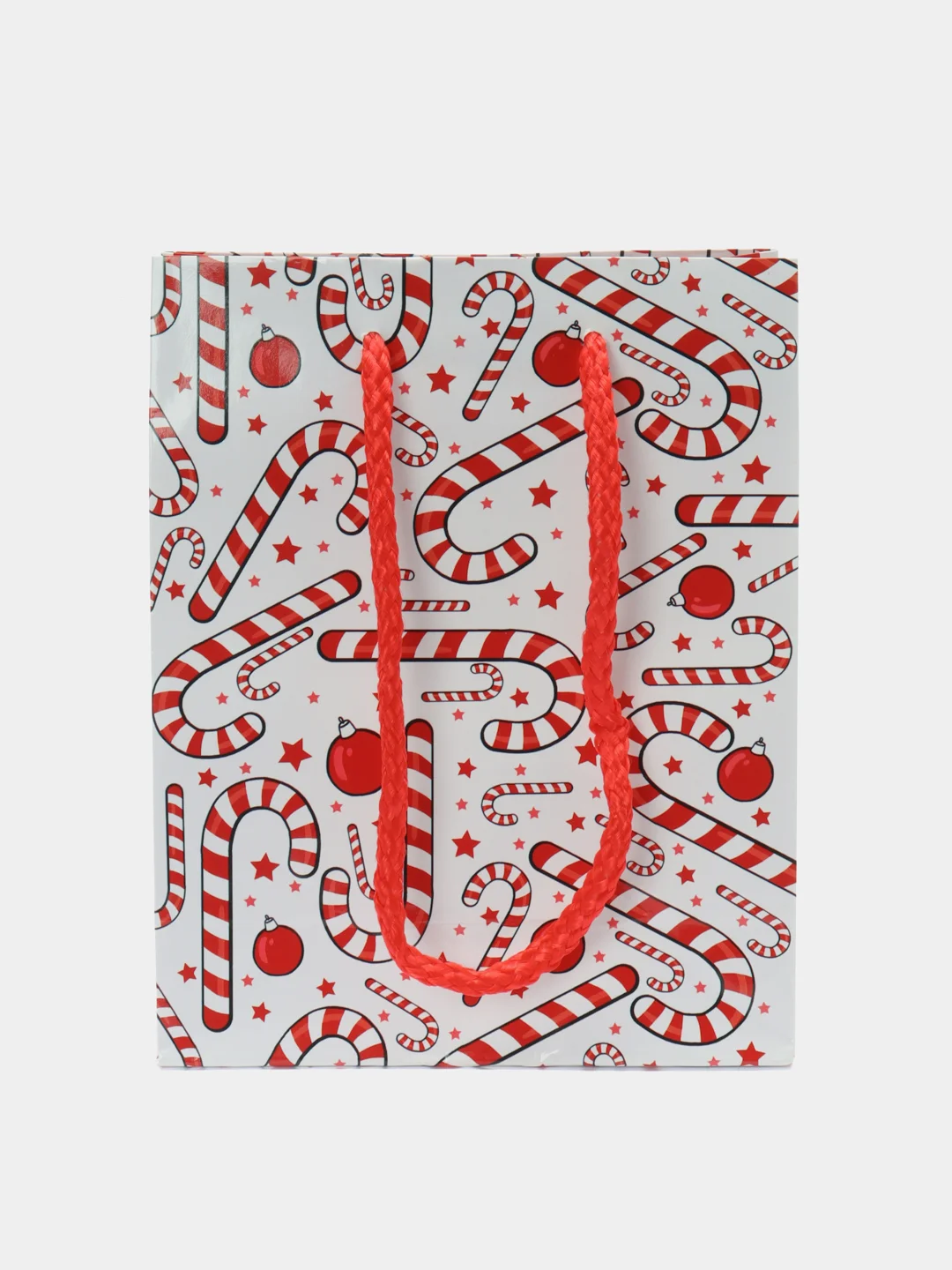 Коралловый подарочный новогодний пакет, 12 x 15 х 5,5 см