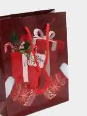Бордовый подарочный новогодний пакет, 12 x 15 х 5,5 см