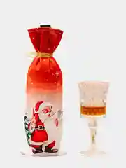 Подарочный новогодний чехол-мешок для бутылки вина