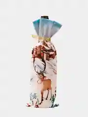 Подарочный новогодний чехол-мешок для бутылки вина