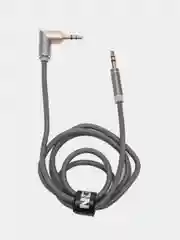 Кабель 3,5 мм mini Jack-mini Jack, 1 м, оплетка TPE, поворотный штекер, пластик