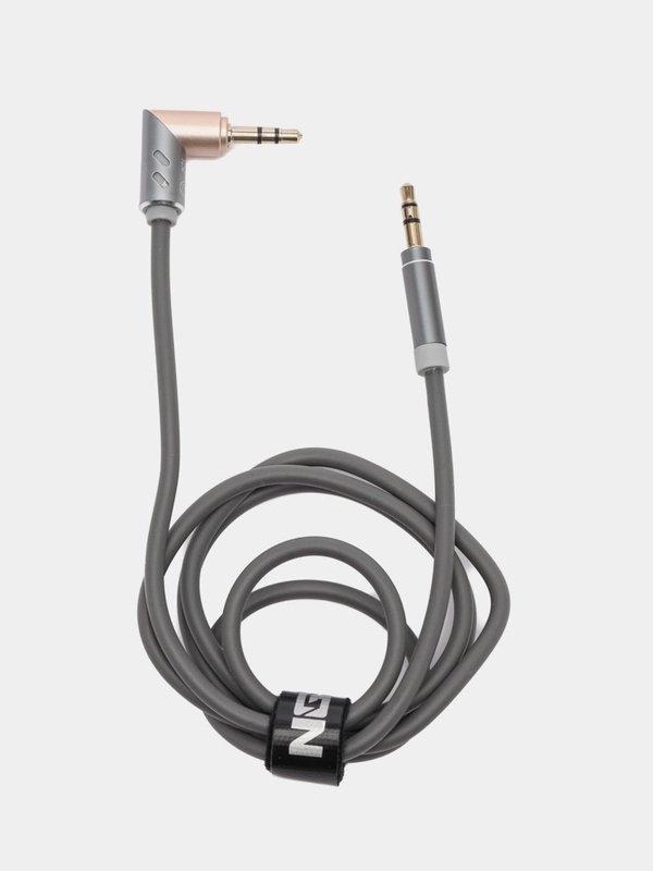 Кабель 3,5 мм mini Jack-mini Jack, 1 м, оплетка TPE, поворотный штекер, пластик