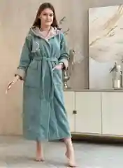 Халат женский с капюшоном, ткань - махра, хлопок 100%, размеры - L, XL, XXL, 3XL, 4XL, 5XL, 6XL, 7XL