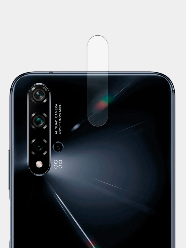 Защитное стекло на камеру Rosco для телефона Honor 20 и Huawei Nova 5T закаленное