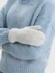 Серый металлик варежки женские