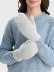 Серый металлик варежки женские
