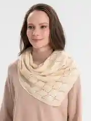 Бежевый женский теплый платок бактус