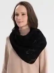 Черный женский теплый платок бактус
