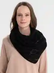 Черный женский теплый платок бактус