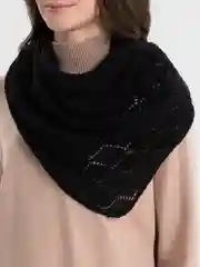 Черный женский теплый платок бактус