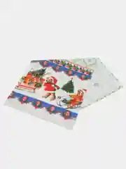 Зелёный хаки полотенце кухонное из рогожки "Новый год"