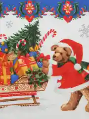 Зелёный хаки полотенце кухонное из рогожки "Новый год"