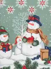 Лесной зеленый полотенце кухонное из рогожки "Новый год"