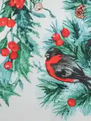 Салатовый полотенце кухонное из рогожки "Новый год"