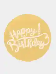 Золотой топпер медальон для украшения торта "Happy birthday"