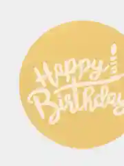 Золотой топпер медальон для украшения торта "Happy birthday"