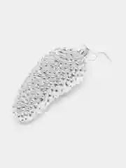 Серебряный набор ёлочных игрушек разной формы микс