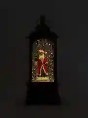 Золотой новогодний фонарь с подсветкой, со снегом