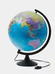 Интерактивный глобус Земли политический с подсветкой рельефный, 320 мм
