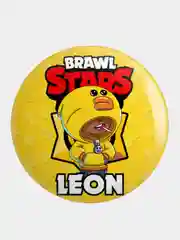Бронзовый значок, пин на одежду "Brawl Stars", 37 мм., круглый, металлический