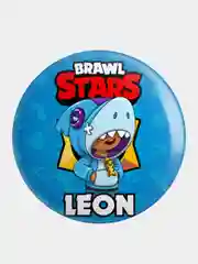 Голубой значок, пин на одежду "Brawl Stars", 37 мм., круглый, металлический