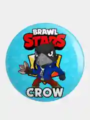 Кремовый значок, пин на одежду "Brawl Stars", 37 мм., круглый, металлический