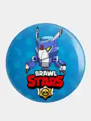 Медный значок, пин на одежду "Brawl Stars", 37 мм., круглый, металлический