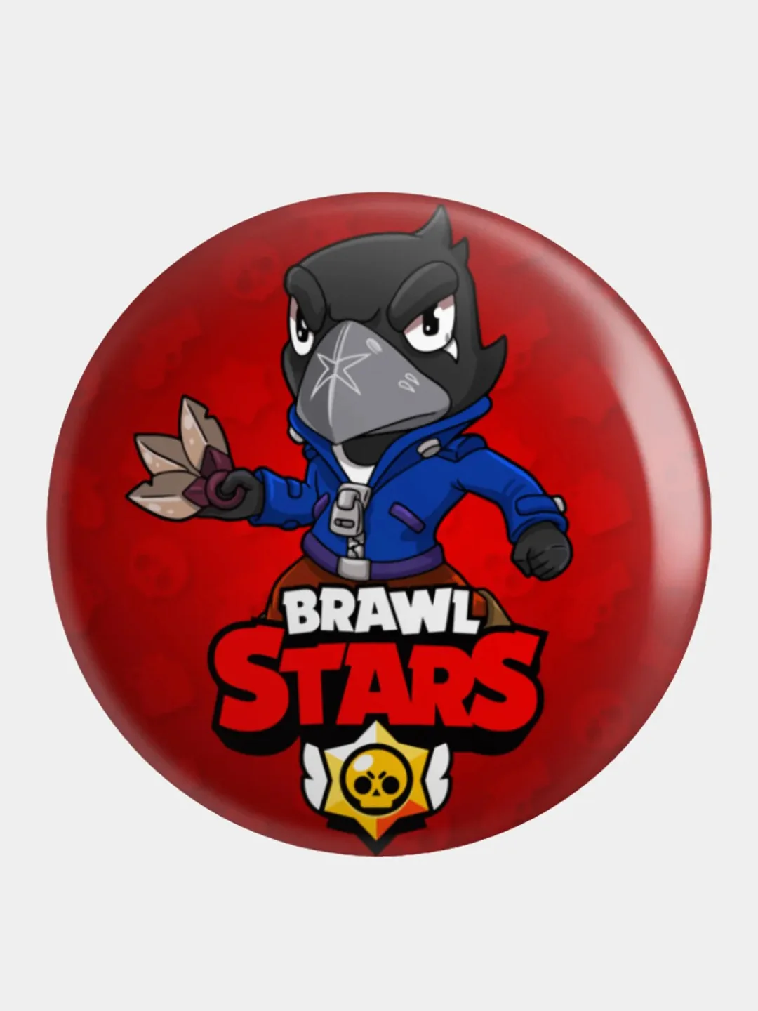Мятный значок, пин на одежду "Brawl Stars", 37 мм., круглый, металлический