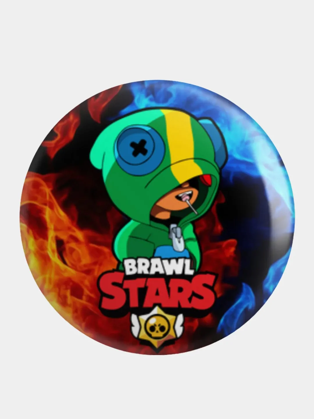 Рыжий значок, пин на одежду "Brawl Stars", 37 мм., круглый, металлический