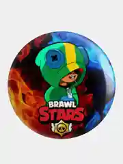 Рыжий значок, пин на одежду "Brawl Stars", 37 мм., круглый, металлический