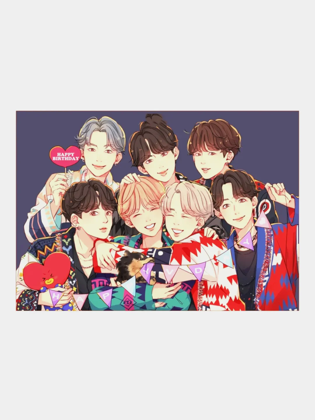 Зеленый конверт подарочный для денег с фото открыткой k-pop "BTS"