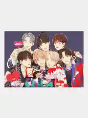 Зеленый конверт подарочный для денег с фото открыткой k-pop "BTS"