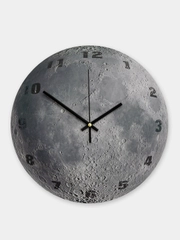 Часы настенные деревянные диаметром 31 см Moon (Луна) бесшумные интерьерные с фотопечатью
